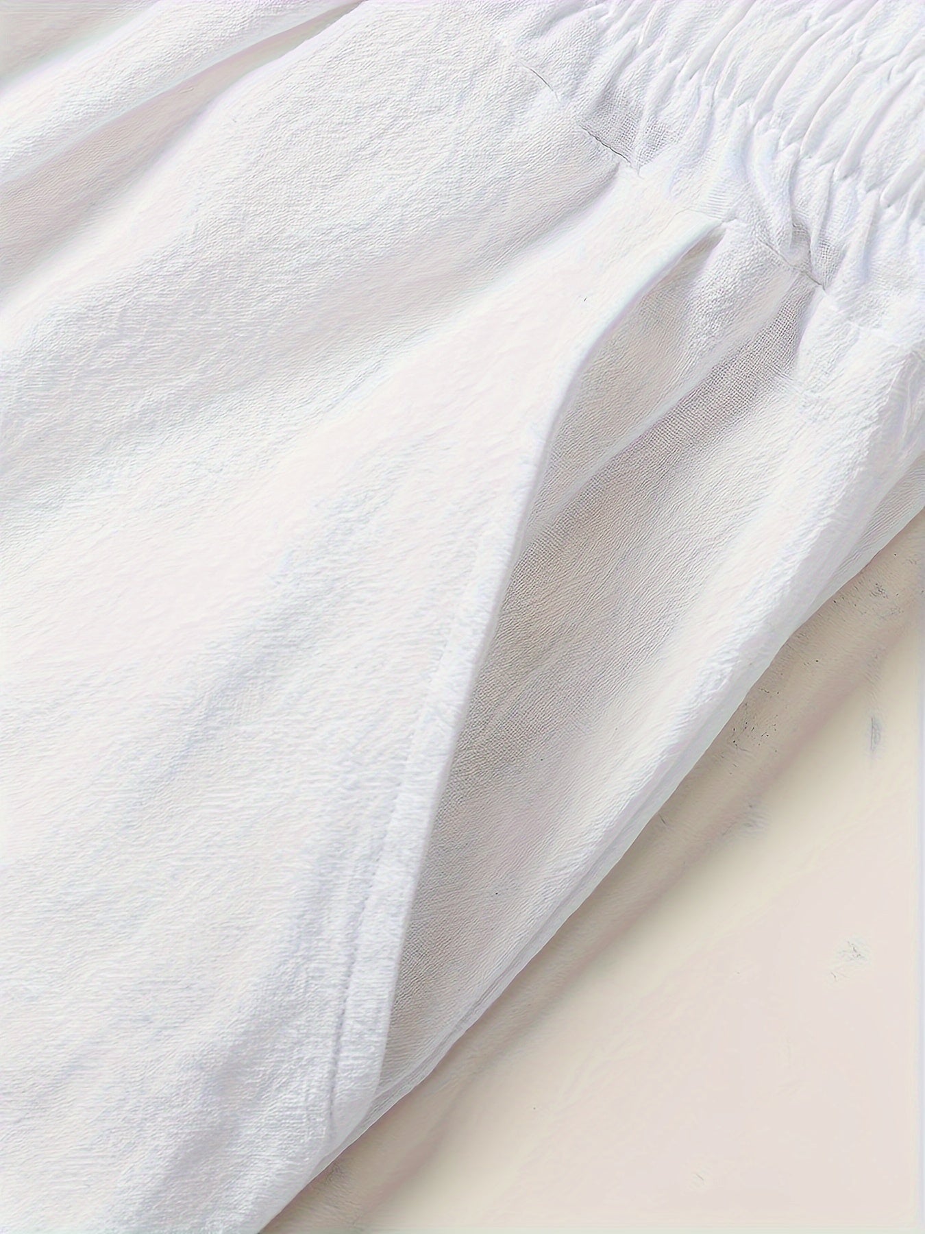 Men's Cotton Linen Blend Casual Pants with Drawstring Waist and Pockets for Spring Fall