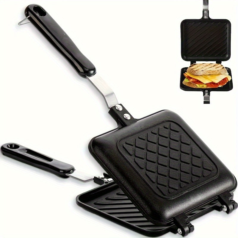 Non-Stick Double-Sided Sandwich Maker for Gas Stove Cooking