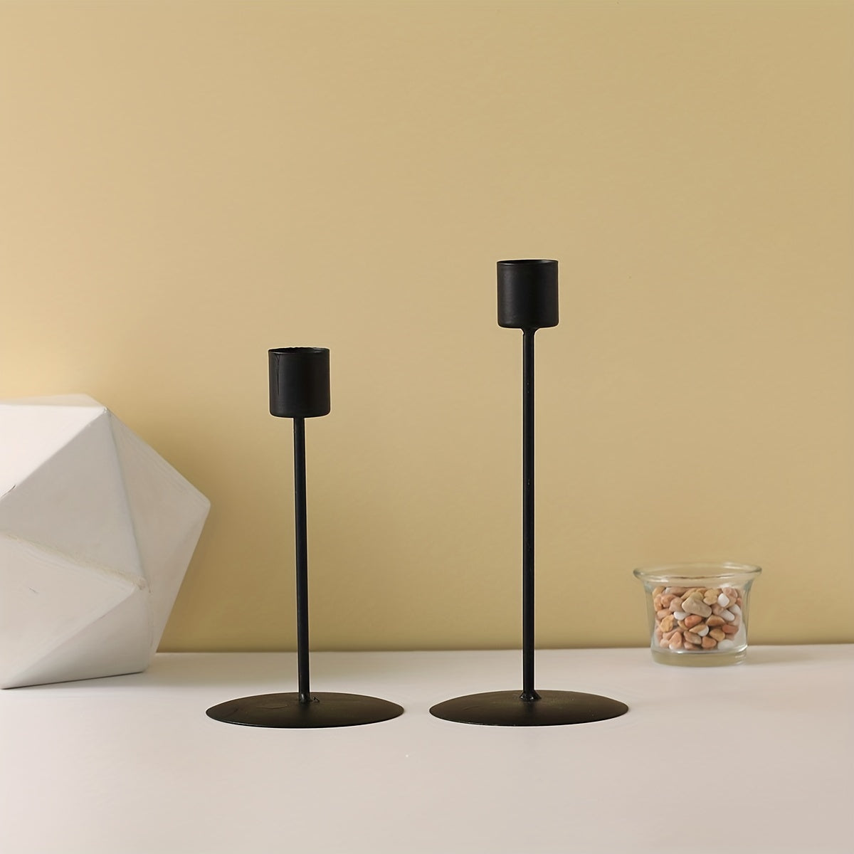 2 ta sham ushlagichlari shamli kechki ovqatlar, to'ylar, tug'ilgan kunlar, yashash xonasi yoki stol bezaklari, Sevishganlar kuni, Yangi yil va Rojdestvo uchun.