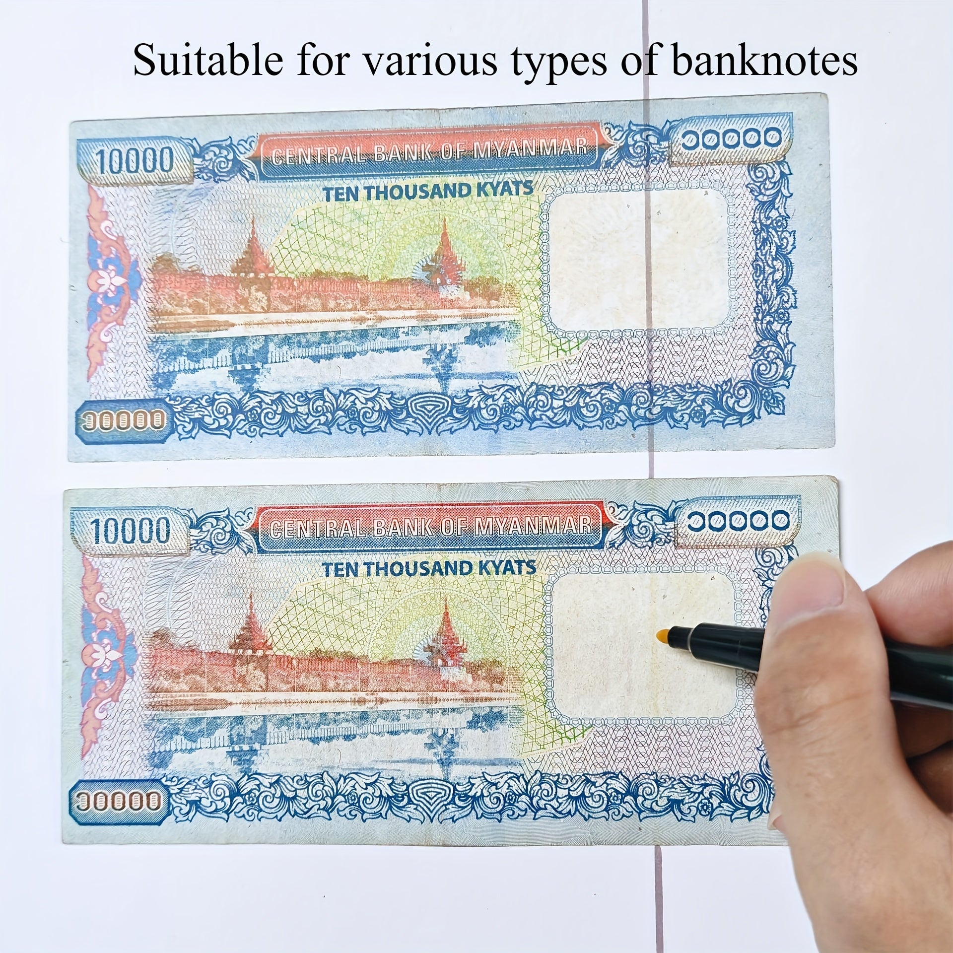 Non-Electric Counterfeit Money Marker Pen with Fading Ink for Multi-Currency Verification 1/2/3 Pack