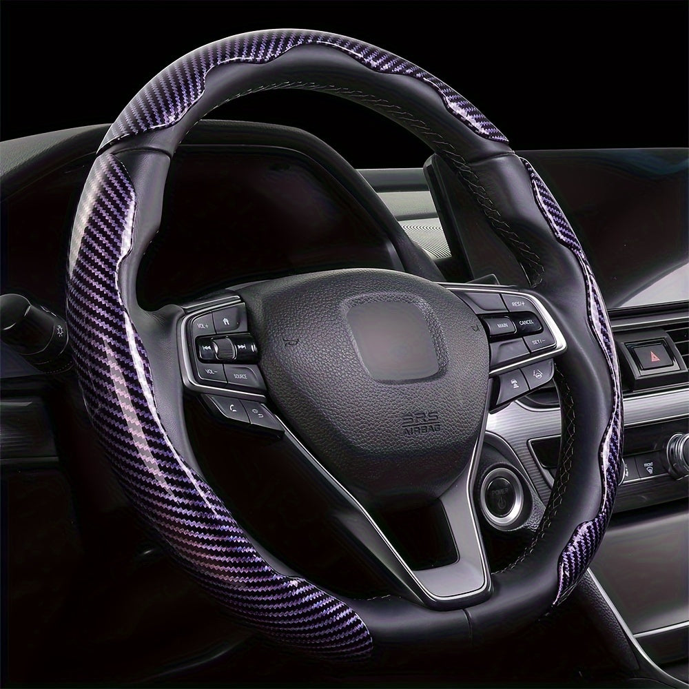 3 dona Avtomobil uchun Anti-Skid Karbon To'qima Usulidagi Boshqaruv Rulasi Qoplamalari Universal Moslik