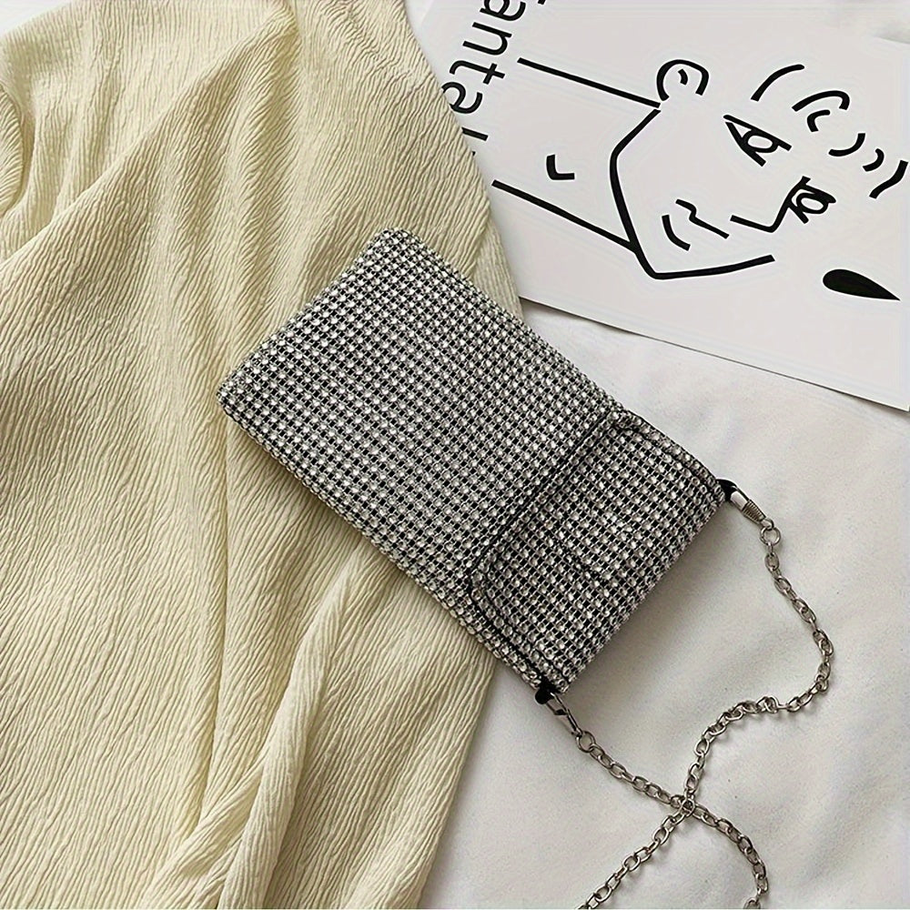 Клатч через плечо с стразами для iPhone и Samsung.