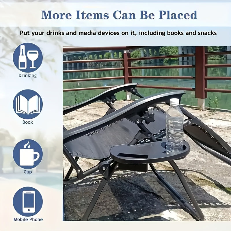 2 ta plastik stul uchun stakan tutqichli plastinka to'plami, Rattan Rocking Recliners uchun