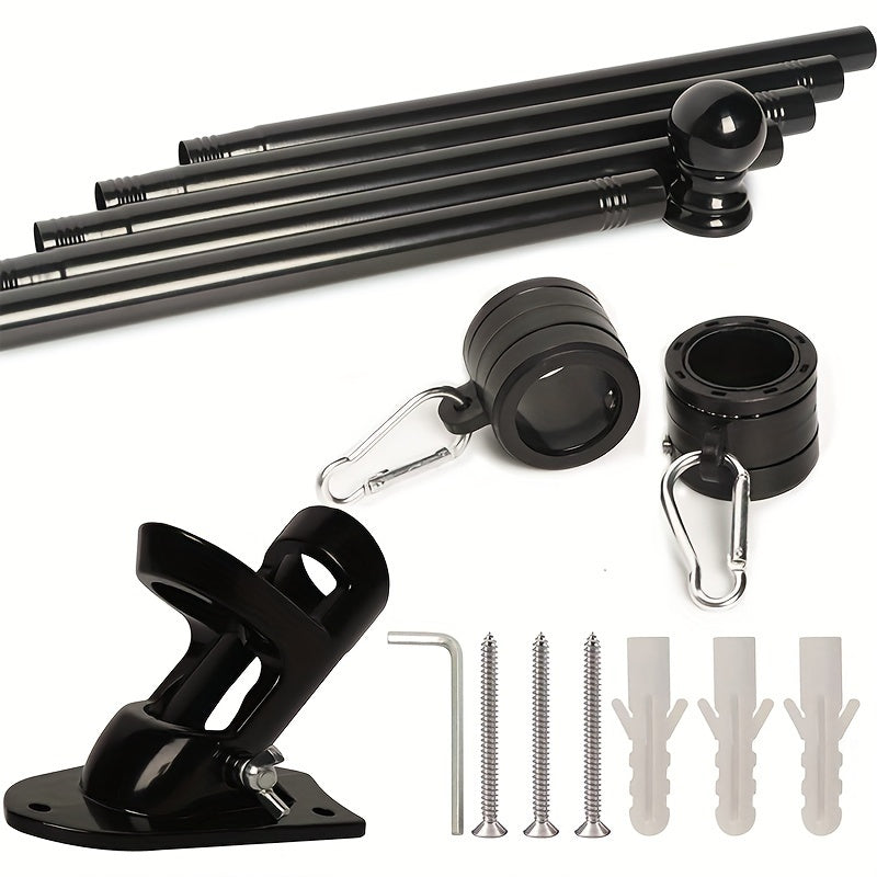 182.88cm Stainless Steel Flag Pole with Rotating Rings for 3x5ft Flags Residential Use