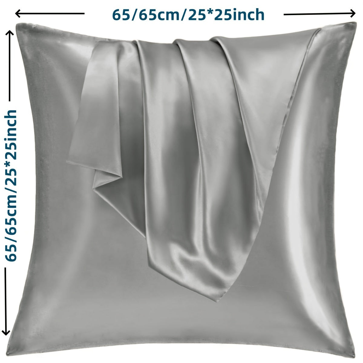 Set of 2 Satin Pillowcases with Zipper Closure, Gentle on Hair and Skin