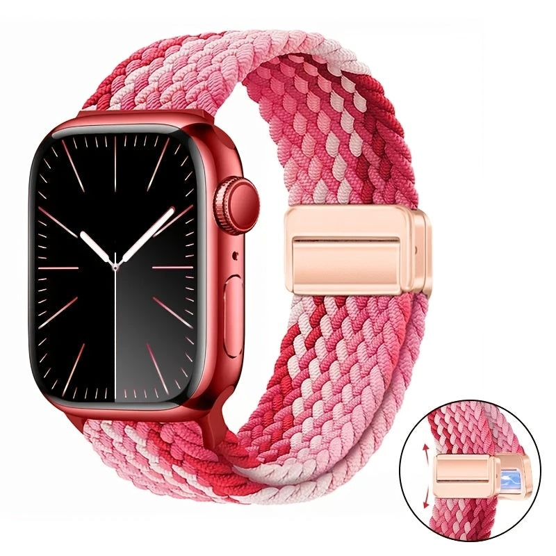 Bir nechta ranglarda Apple Watch Series 1-10 Ultra uchun sozlanadigan naylon magnit soat bandi