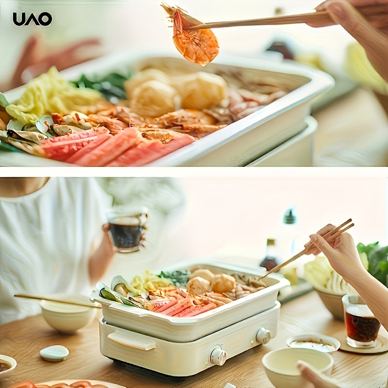 Multi-Function Cooking Pot with Electric Hot Pot BBQ Grill Non-Stick Aluminum Adjustable Temperature Versatile for Home Commercial Use