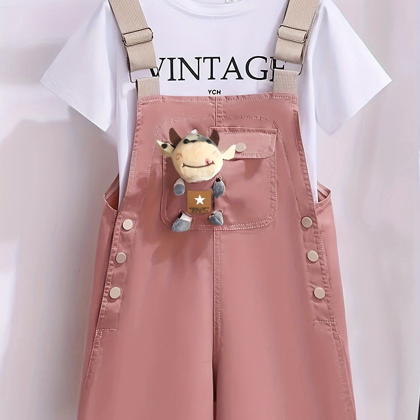 Girls Summer Overalls with Suspenders Lightweight Cotton Casual Outfit for Outdoor Wear