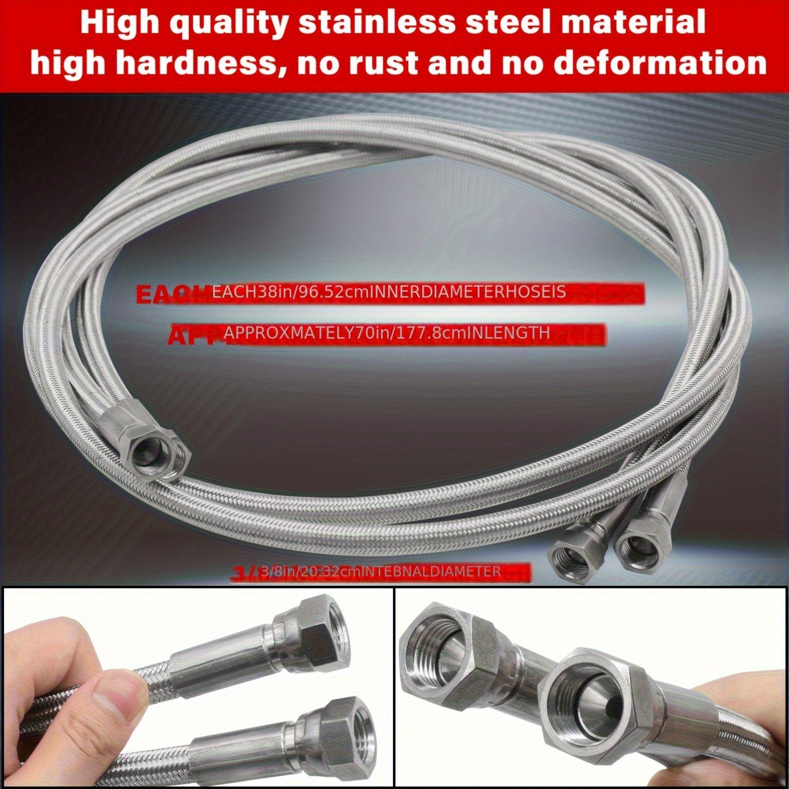 Шланг для охлаждения трансмиссии из нержавеющей стали с плетением 177,8 см, подходит для 4L60E и Ford C6