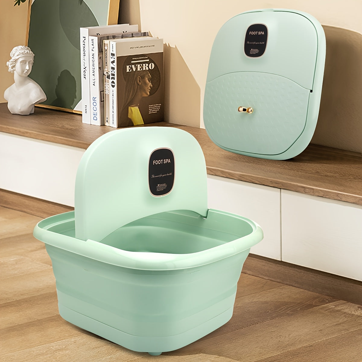 Portable Folding Foot Spa with Massage Heating and Drain 500W Siamese Structure