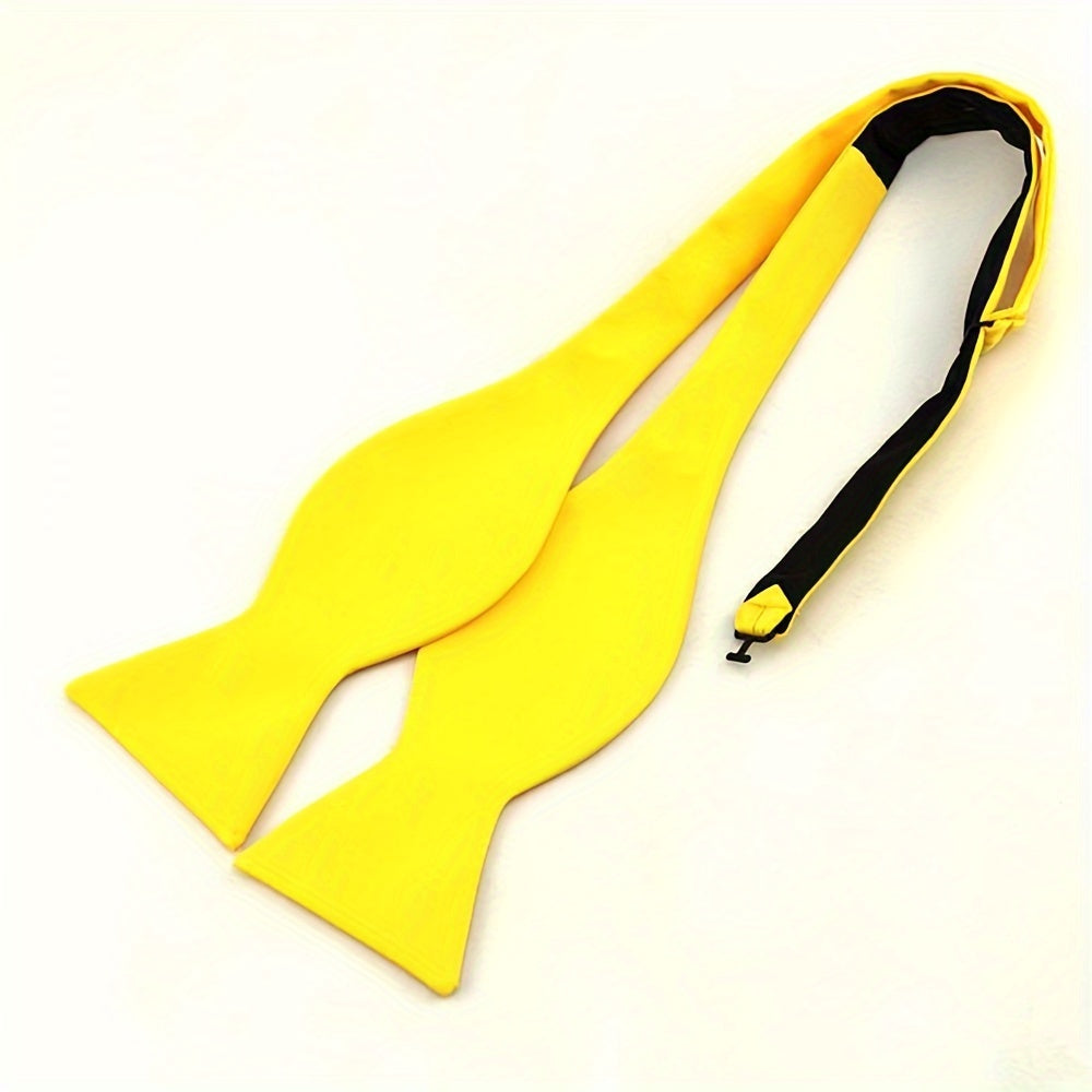 Men's Bow Tie for Weddings and Formal Events Black Satin Adjustable Accessory