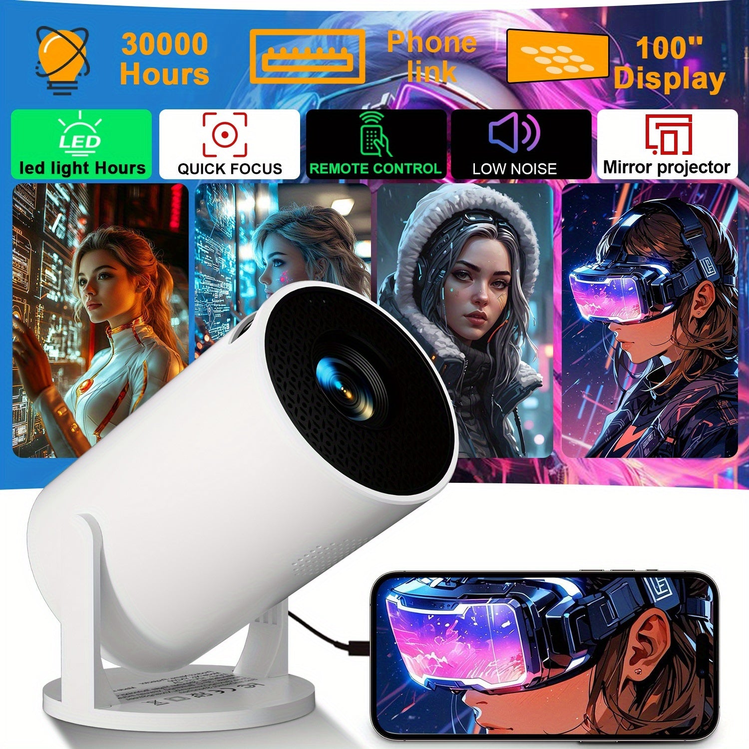Mini Portable Smart Projector for Mobile Phones and TV Sticks