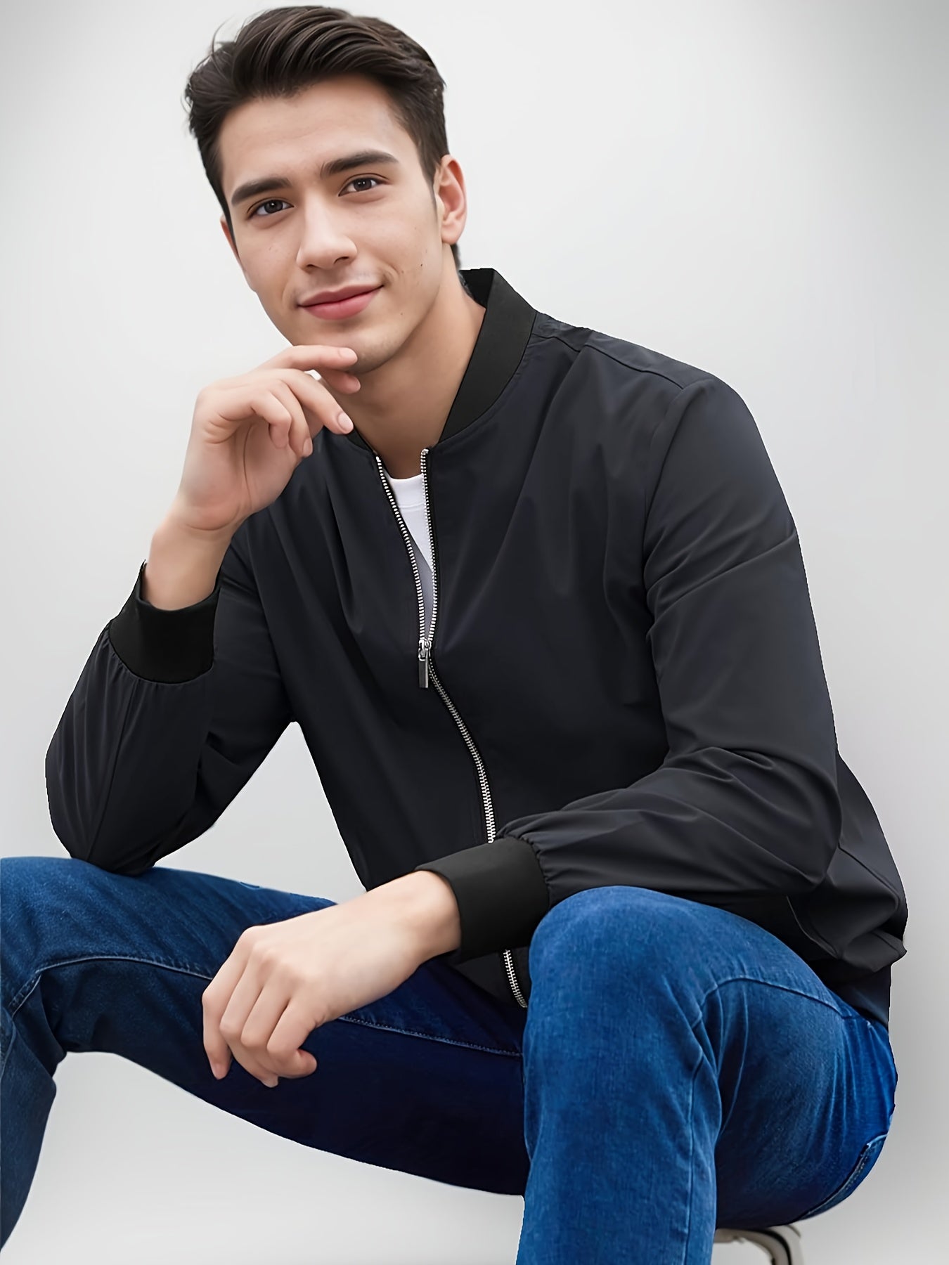 Erkaklar uchun Shahar Qirralari Tasodifiy Beysbol Yaka Kurtkasi: Bahor/Kuz uchun zamonaviy va ko'p funksiyali.