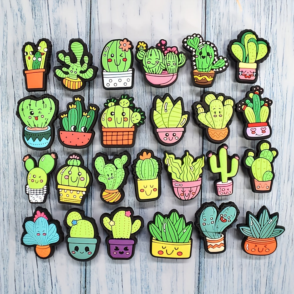 11pcs Kids Cactus Shoe Charms Set Plastic Decorations for Shoes Customization