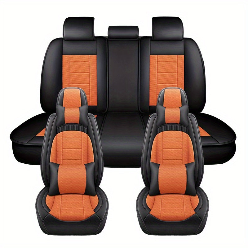 Набор чехлов для сидений для всех сезонов из искусственной кожи, полное покрытие, автомобильные аксессуары