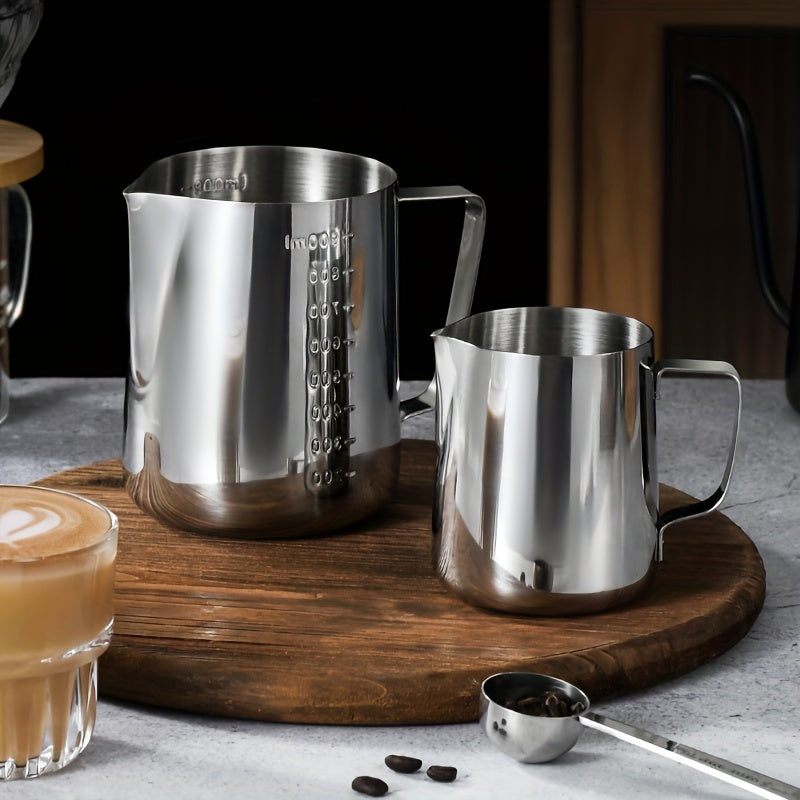 Stainless Steel Milk Frothing Pitcher with Measurement Marks for Latte Art