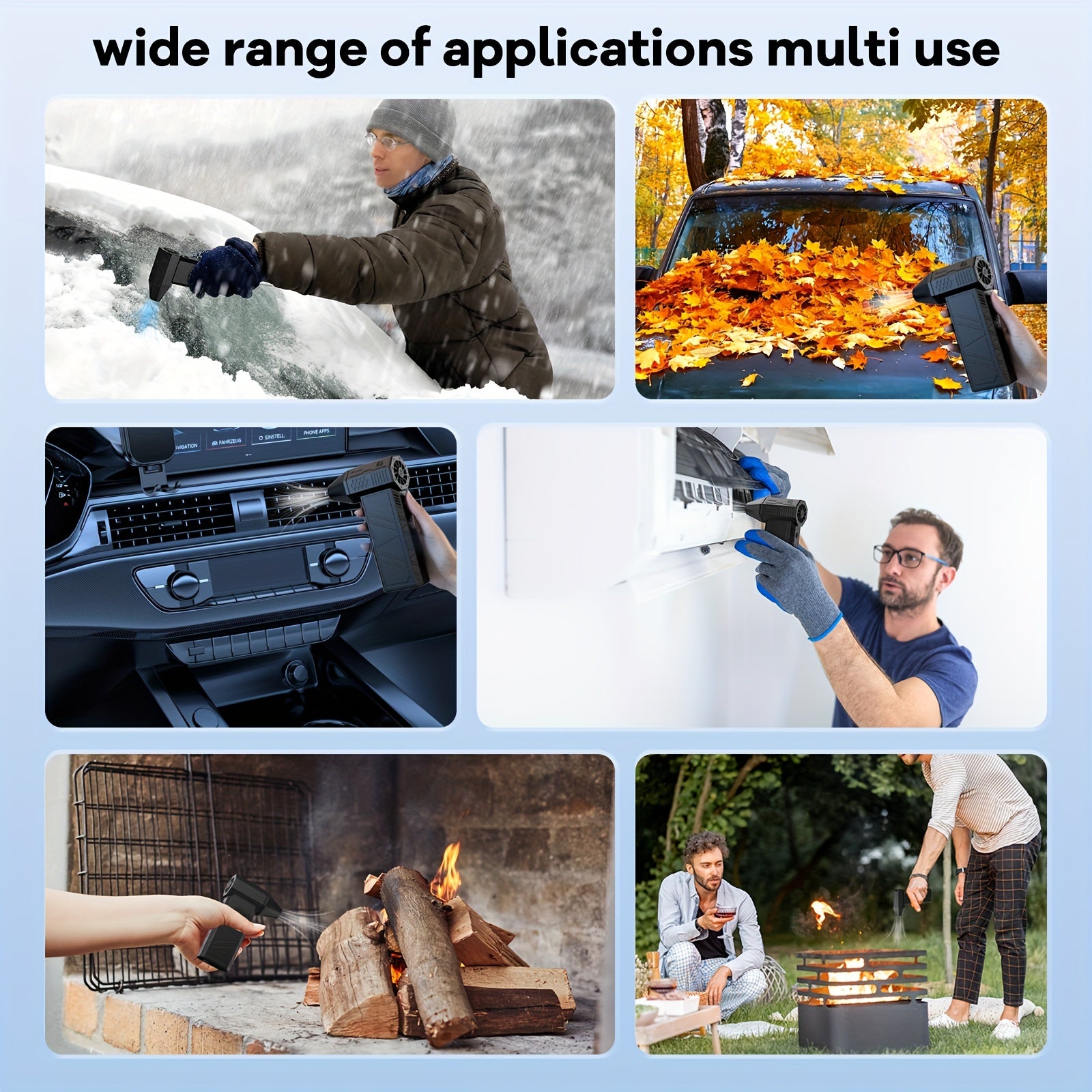 Black High-Speed Fan with 52 M/S Wind Speed and Brushless Motor