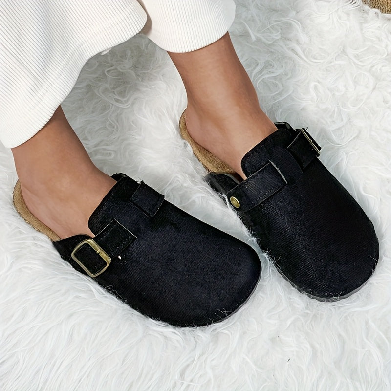 Unisex Cork Grain Slip-On Flat Sandals Breathable Casual Shoes