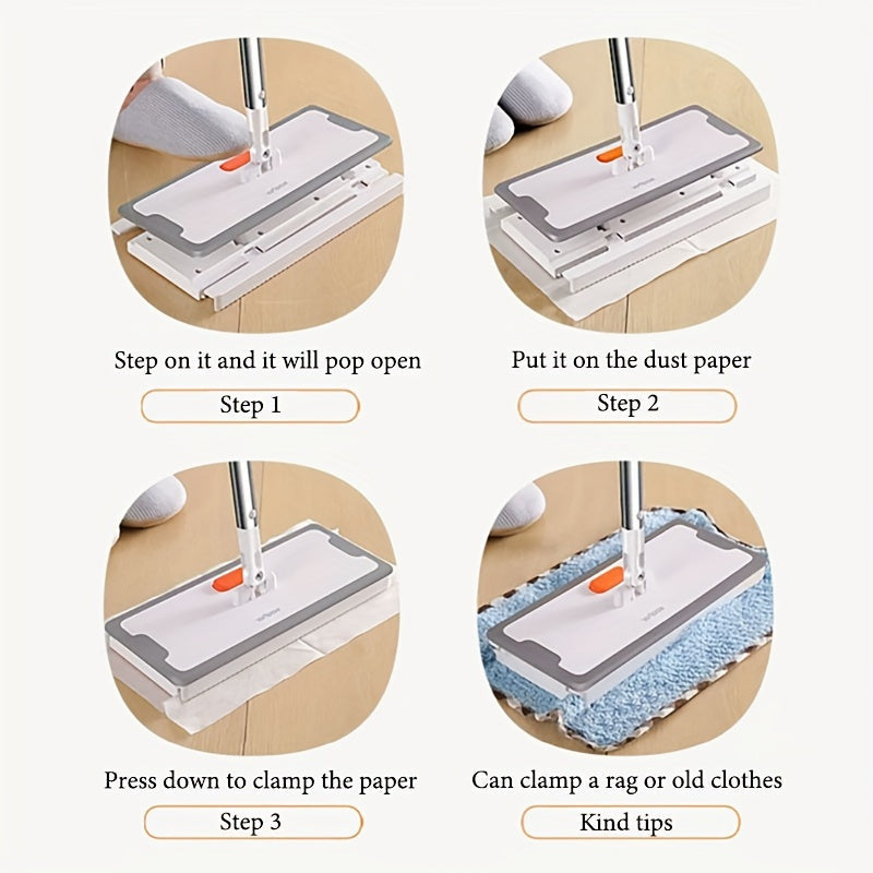 Adjustable Electrostatic Dust Mop for Hard Floors with Rotatable Handle