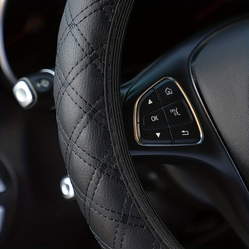 3 шт. кожаный чехол на руль автомобиля, рычаг переключения передач, ручник, подходит для 38 см