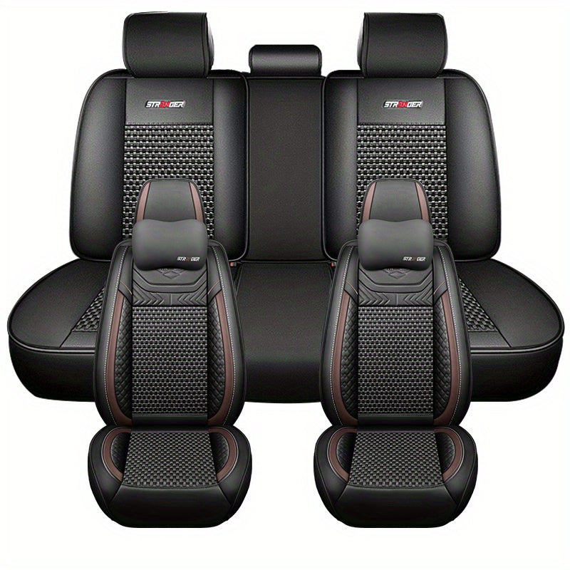 Universal Black Mesh Car Seat Cover for Summer, Durable, Easy Install