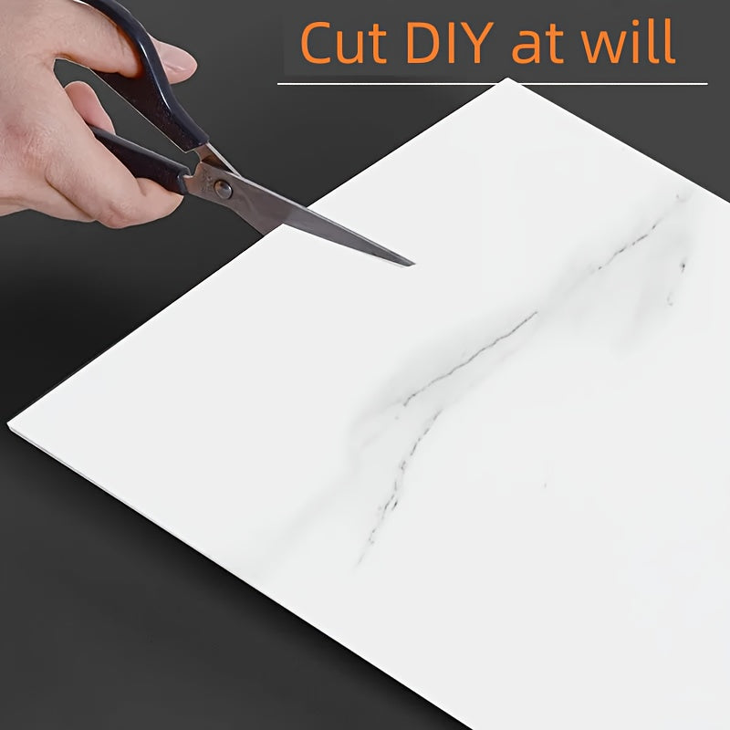 Self-Adhesive Marble Tile Wall Stickers Waterproof Oil-Proof Removable for Kitchen Bathroom Decor