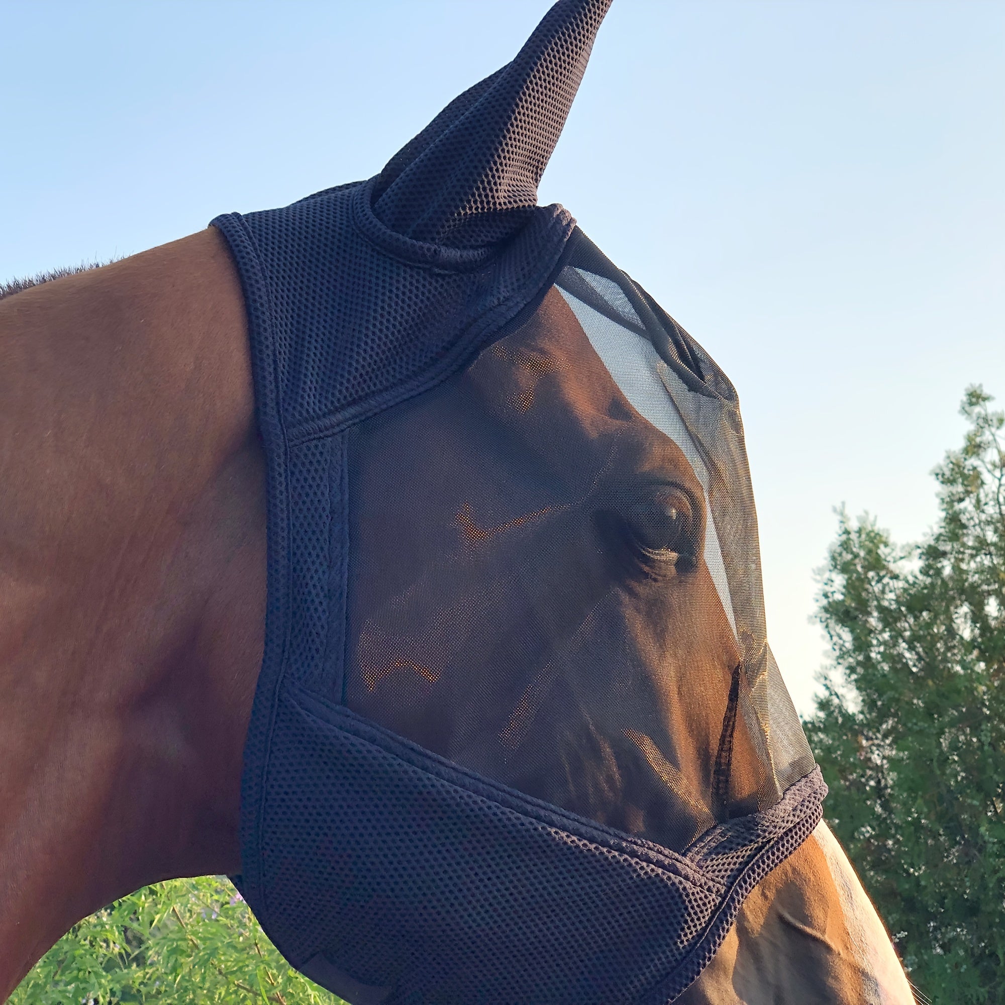 Horse Mask with 86% UV Protection Breathable 3D Mesh High Elasticity