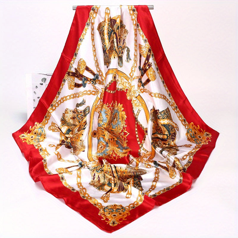 89.92 sm kvadrat klassik quyoshdan himoya qiluvchi ko'p maqsadli bandana, sayohat uchun mukammal ipak sharf va sovg'alar uchun ideal tanlov.