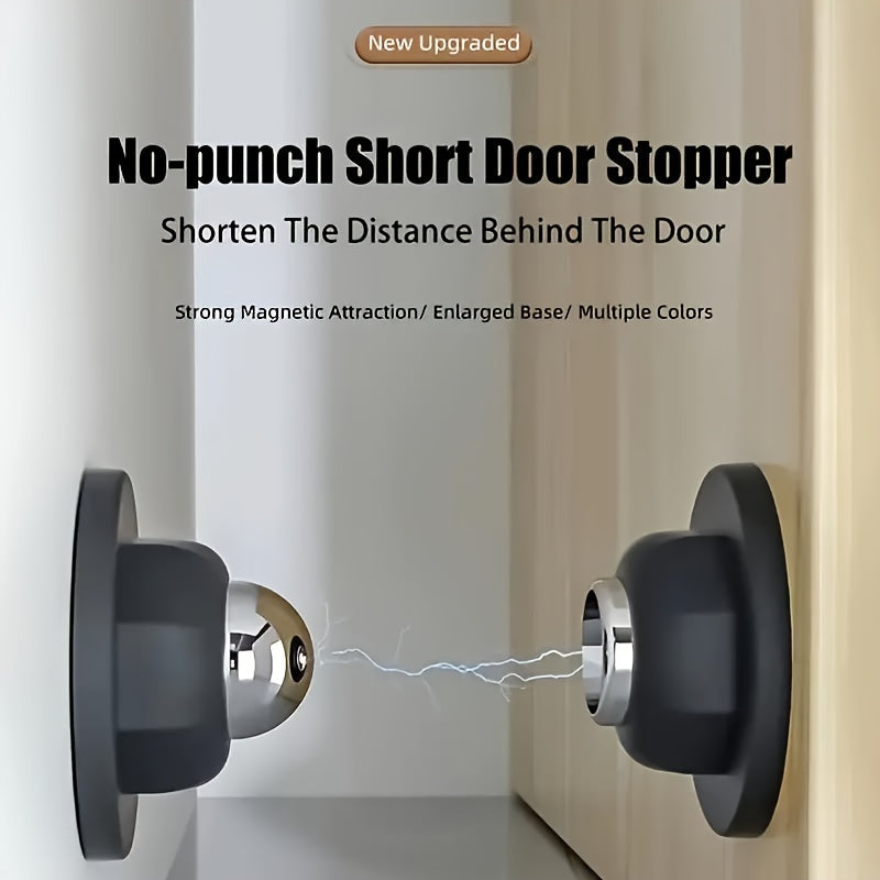 Magnetic Door Stop, Adhesive Wall or Floor Mount, Keeps Doors Open Safely