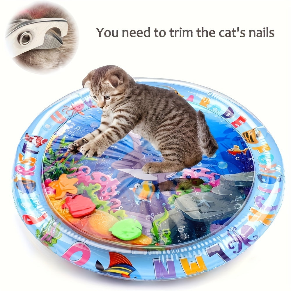 Interactive Cat Play Mat with Floating Fish No Battery Needed
