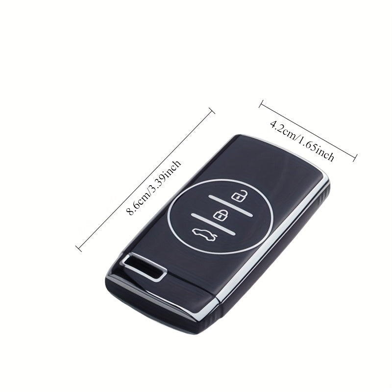 Universal TPU Car Key Fob Case Wear-Resistant Anti-Fall Cover with Keychain