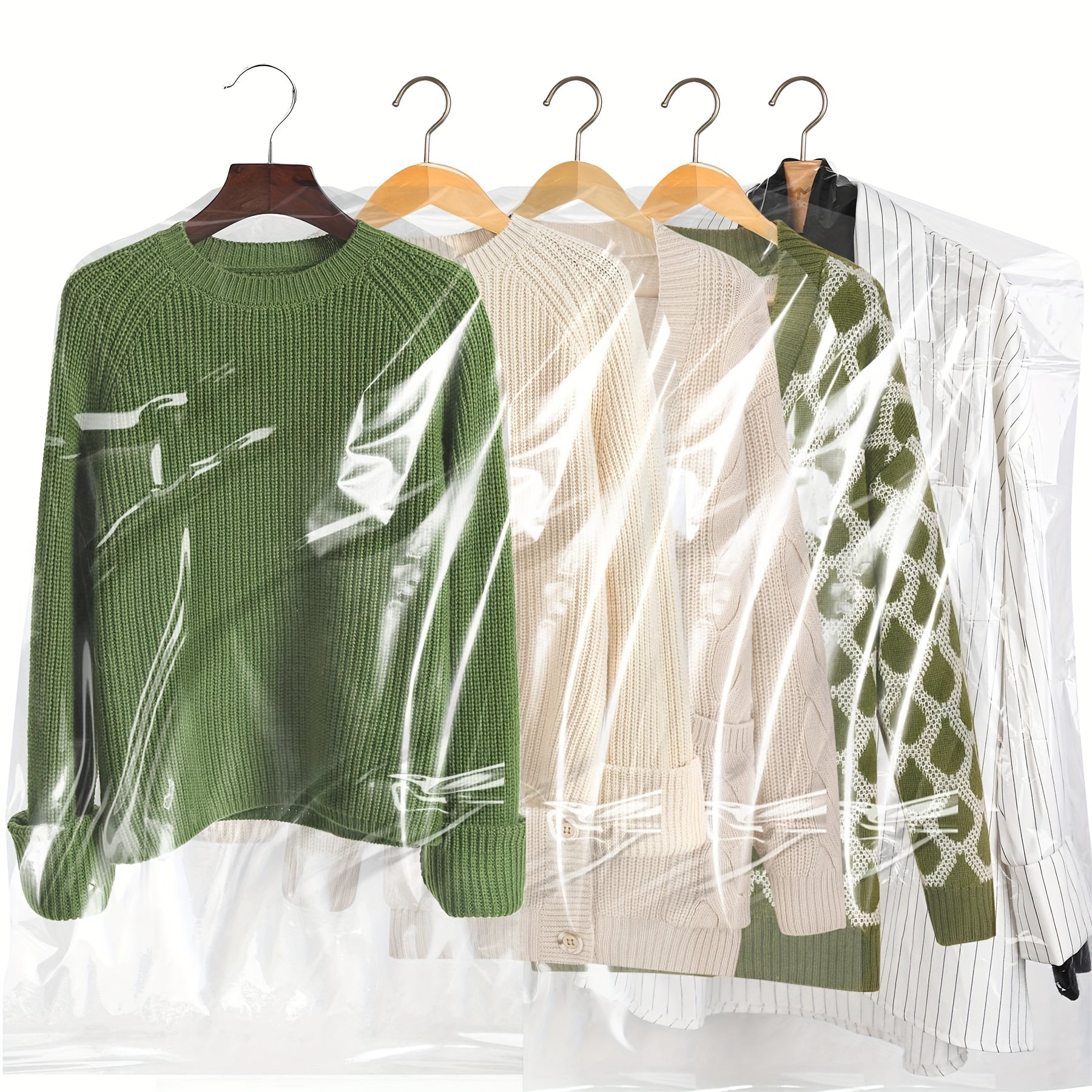 Plastic Garment Bags for Dry Cleaning 50 Pack 59.94 x 89.92 cm Dustproof Cover