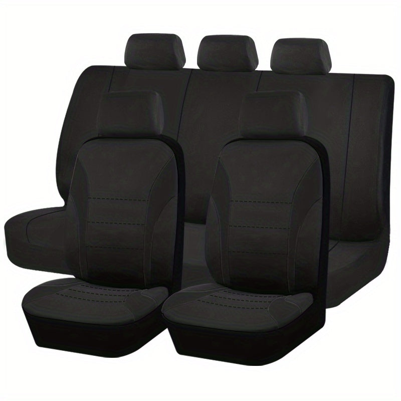 Universal Car Seat Cover Set 9pcs Black Gray Red Blue Cushions Auto Accessories