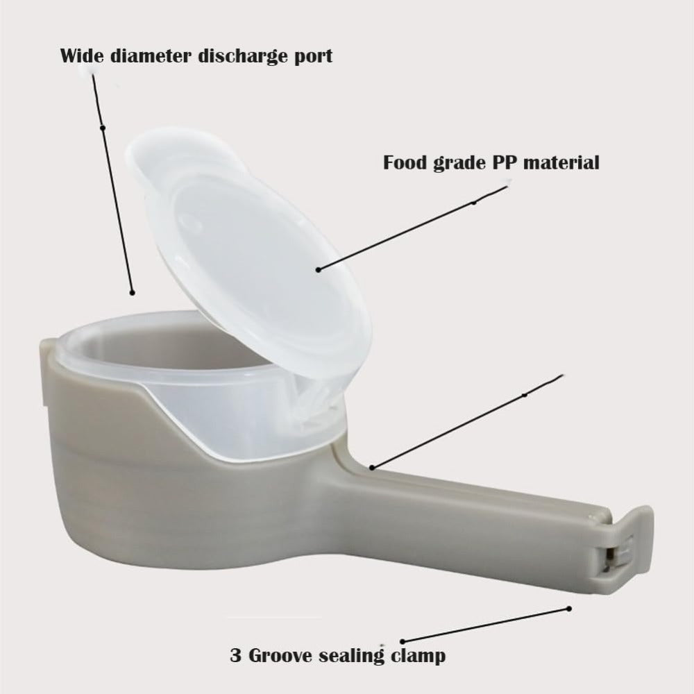 4 piezas de clips reutilizables para bolsas con boquillas vertedoras para sellado de alimentos, gadgets de cocina