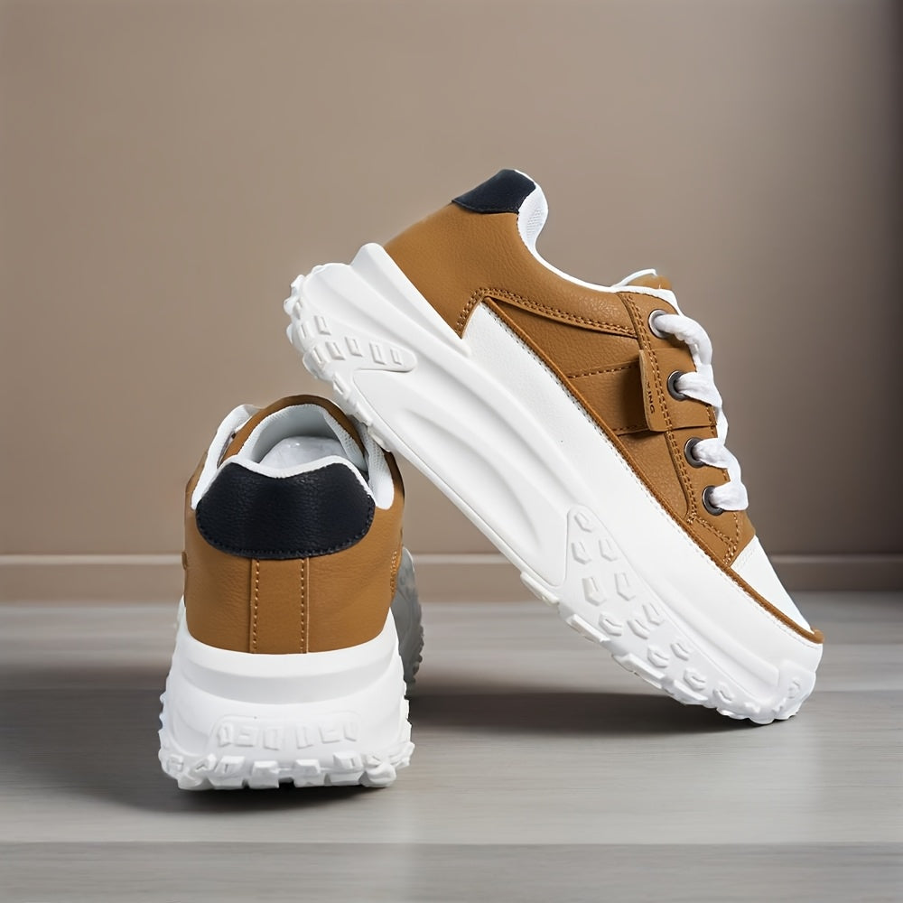 Women's Breathable Mesh Mid-Top Sneakers Lightweight Casual Shoes Pink Beige