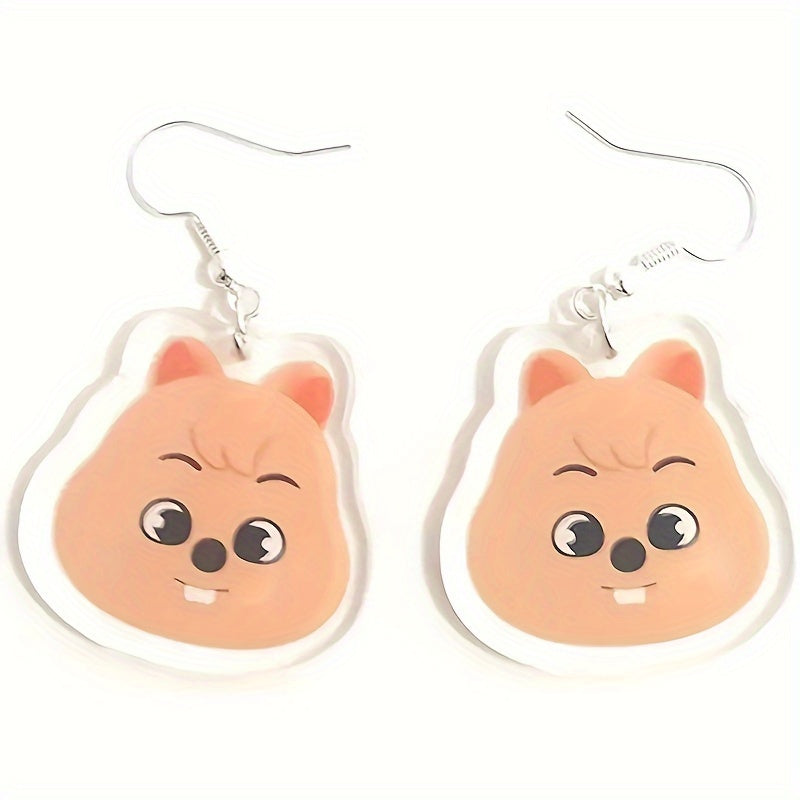 Acrylic Animal Drop Earrings Hypoallergenic Cartoon Style for Women and Girls
