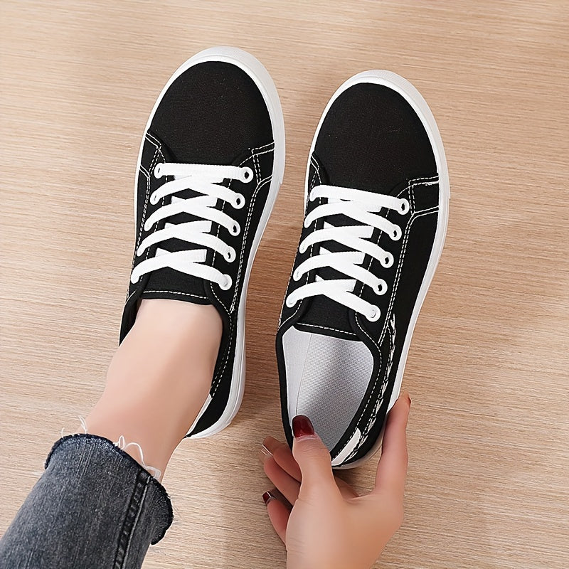 Women's Casual White Canvas Shoes Fashion Low-Top Breathable Footwear