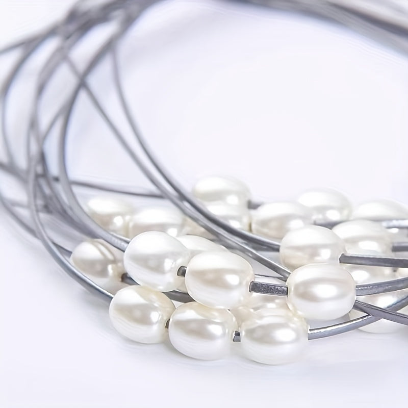 Rice Grain Beaded Curtain Tiebacks with Pearl Buckles for Window Decor