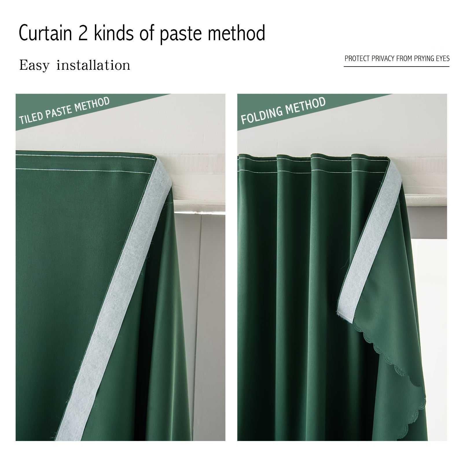 Blackout Portable Adhesive Curtains for Living Room Bedroom Thermal Insulation