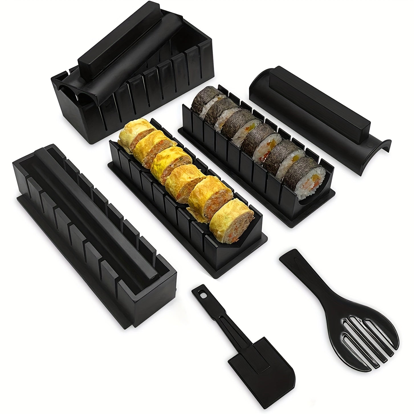 Sushi Making Kit for Beginners 22 Pieces with Rice Roller Mold and Kitchen Tools