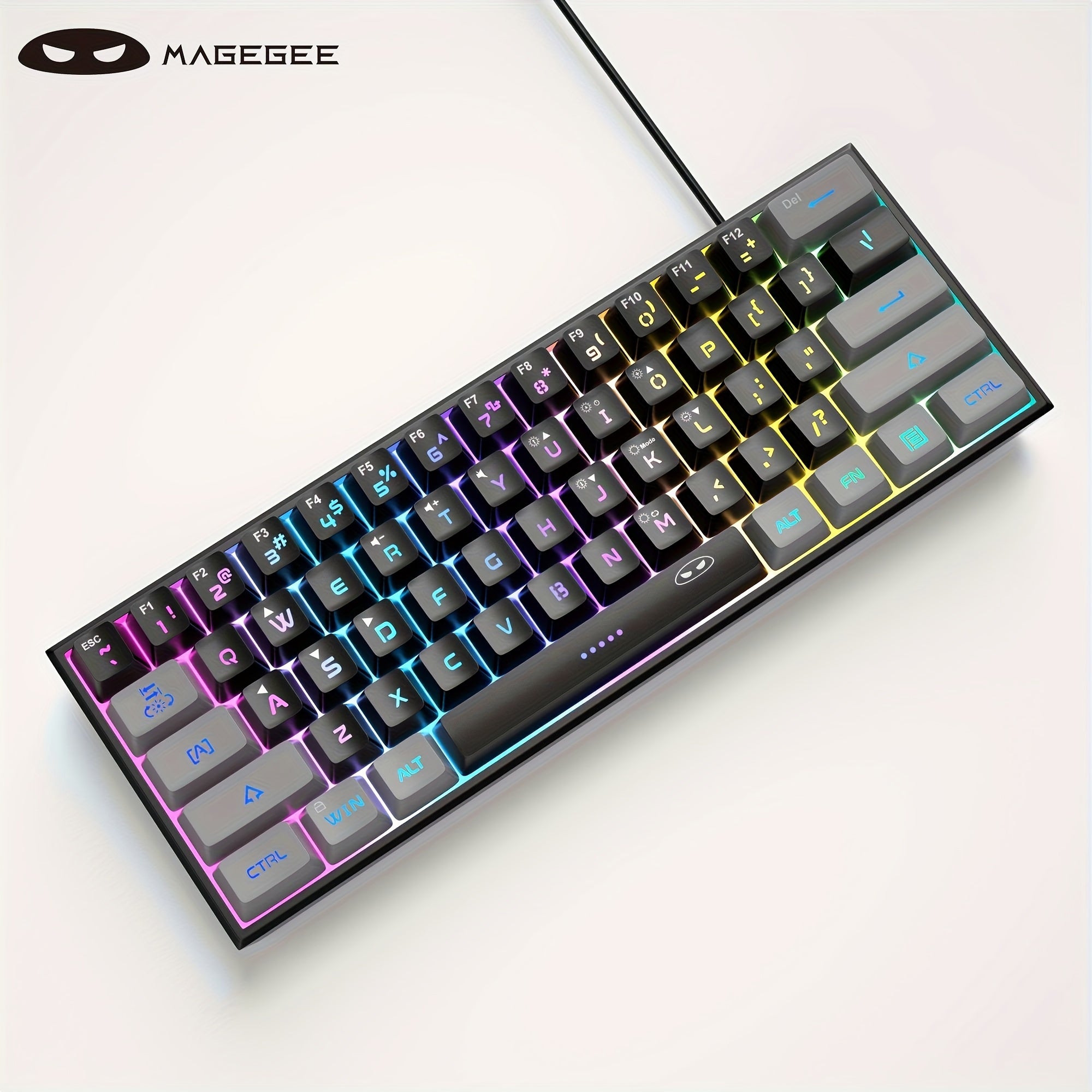 Mini 60% RGB Backlit Mechanical Gaming Keyboard for Windows Mac Laptops