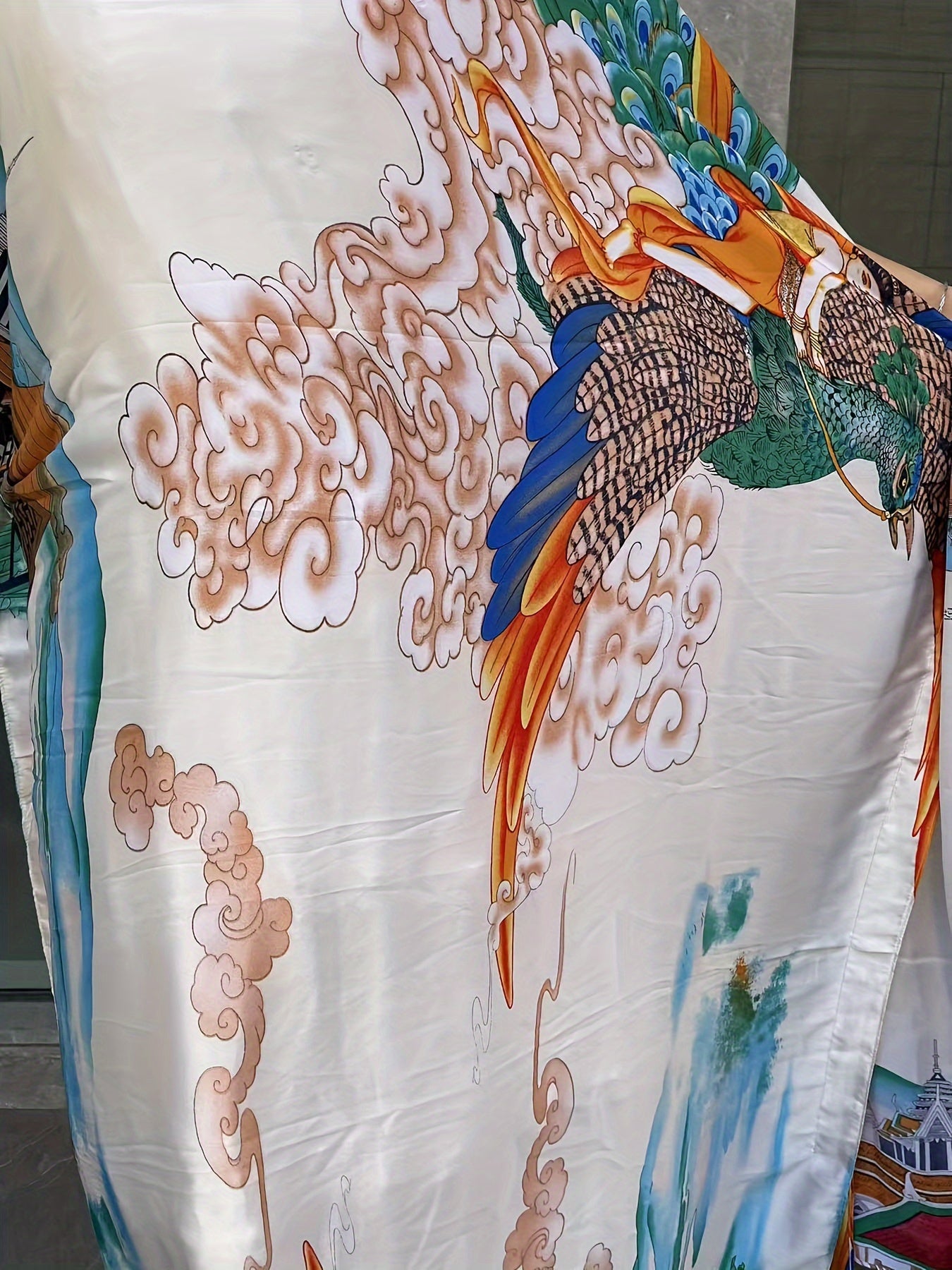 Plus Size Floral Print Longline Dress Short Sleeve Summer Clothing