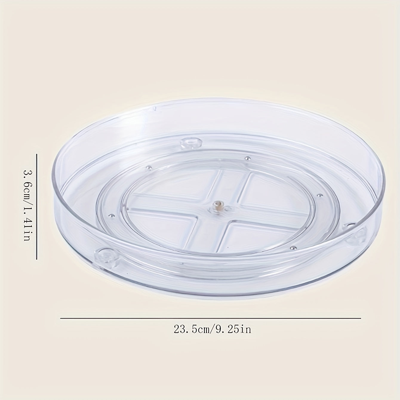 Clear Plastic Rotating Cosmetic Organizer Tray for Skincare and Perfumes