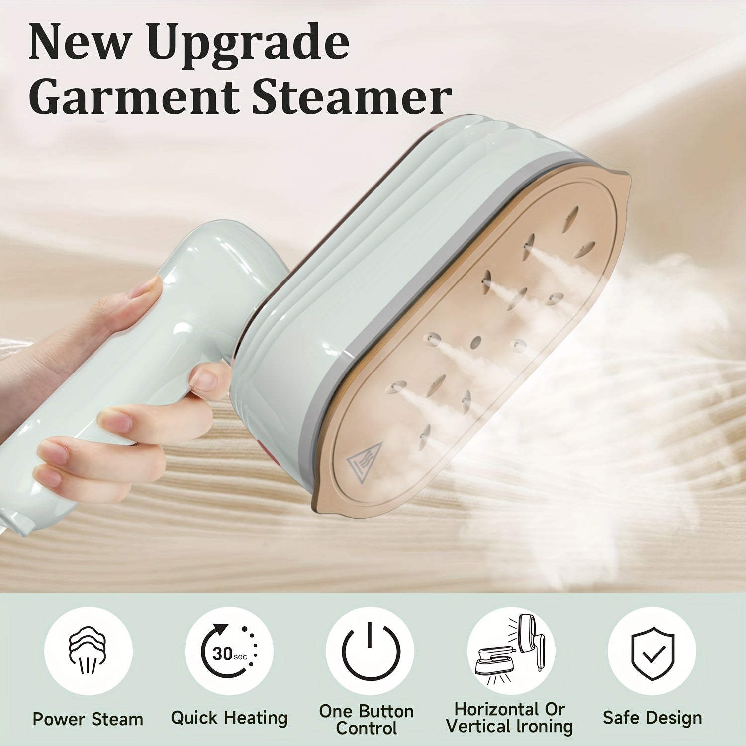 Black and White Portable Handheld Steam Iron for Travel and Dorm Rooms