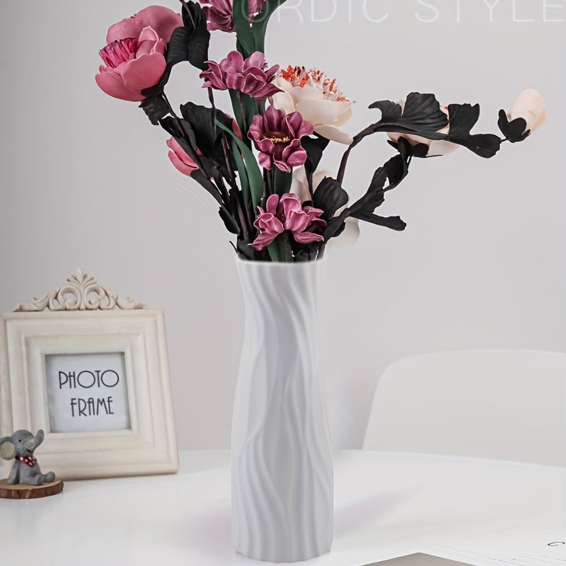 Ceramic Look Plastic Vase for Home and Office Decor
