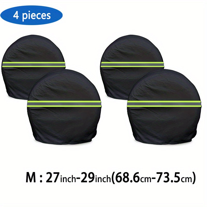 4PCS Car Tire Covers Reflective Strips High Visibility Tire Protection