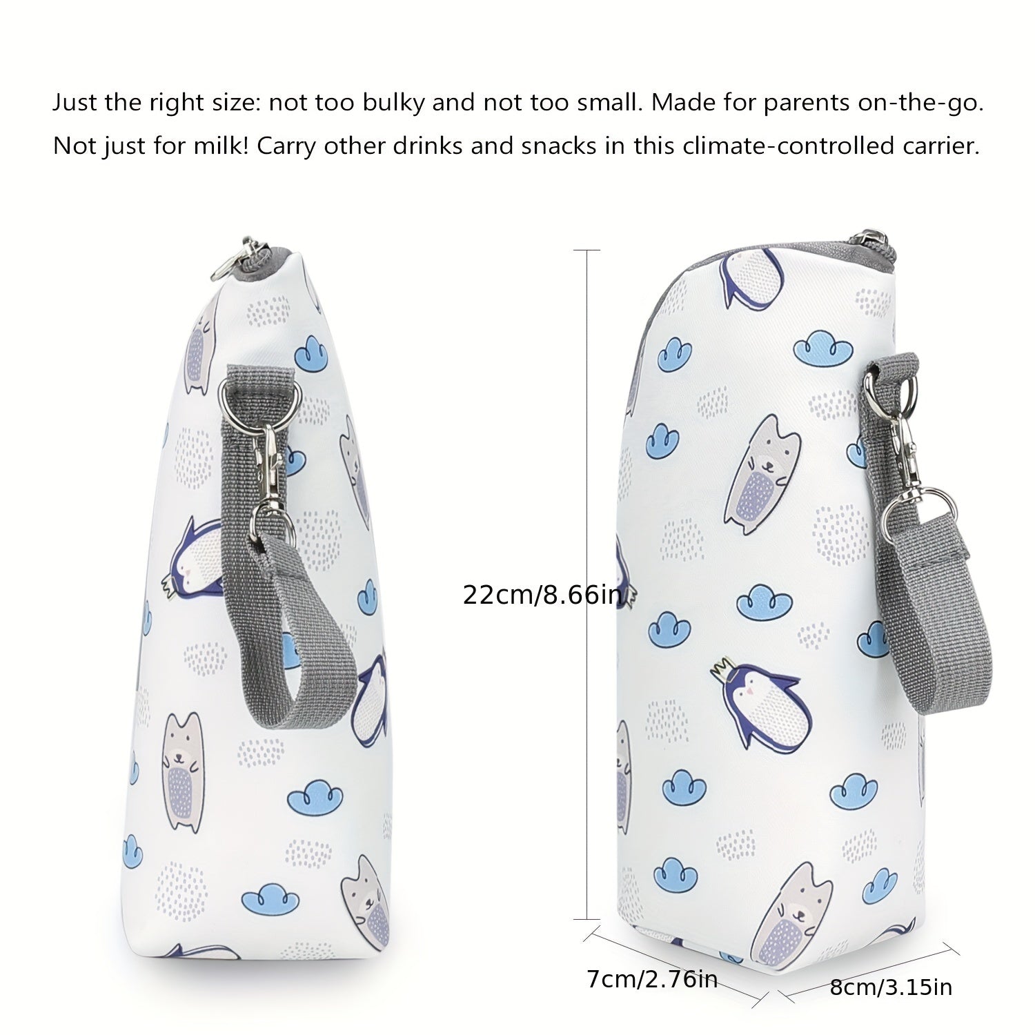 Baby Bottle Bag Insulated Travel Carrier Aluminum Foil 360 Heat Preservation