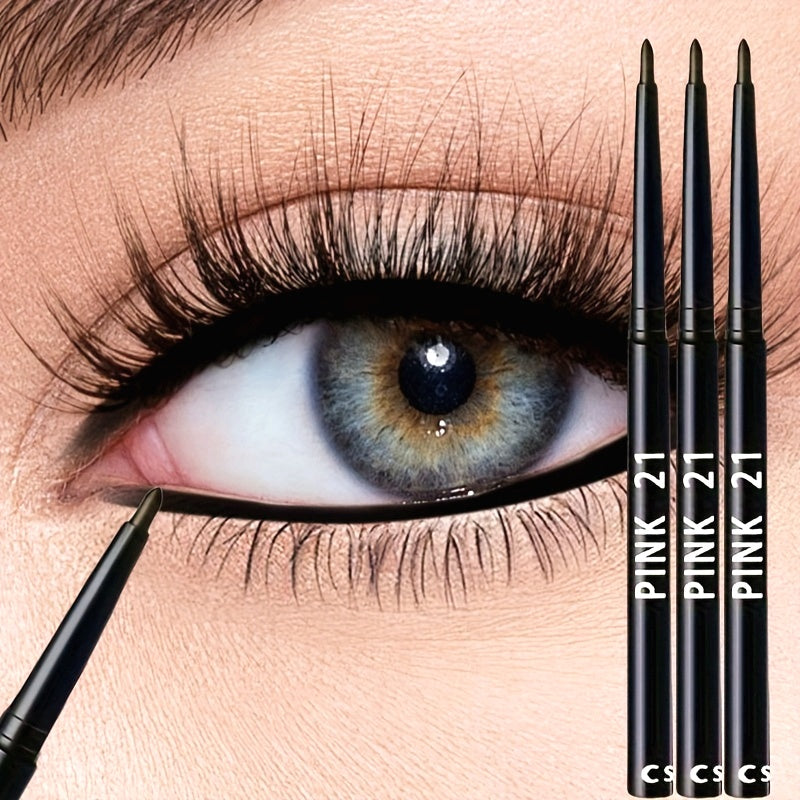 Women Black Eyeliner Pencils Waterproof Smudge-Proof 3 Pack