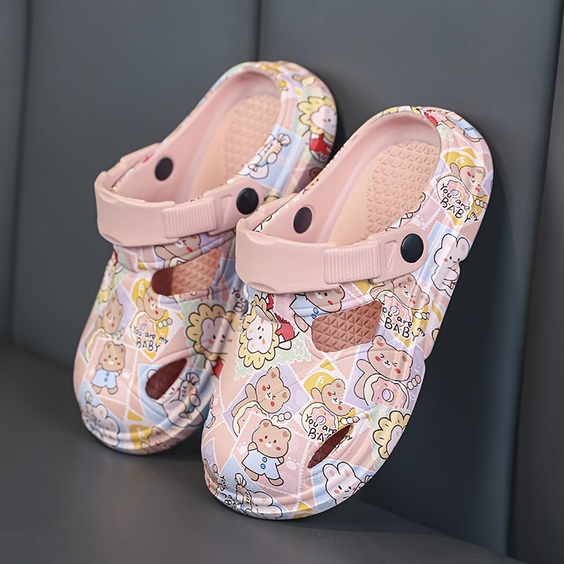Boys' Casual Cartoon Clogs Lightweight Breathable Non-Slip Indoor Outdoor Summer