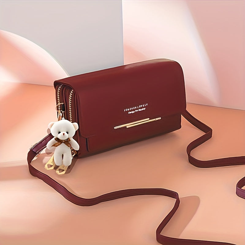 Women's Crossbody Phone Bag RFID Blocking Touch Screen Synthetic Leather Adjustable Strap Black Red Blue